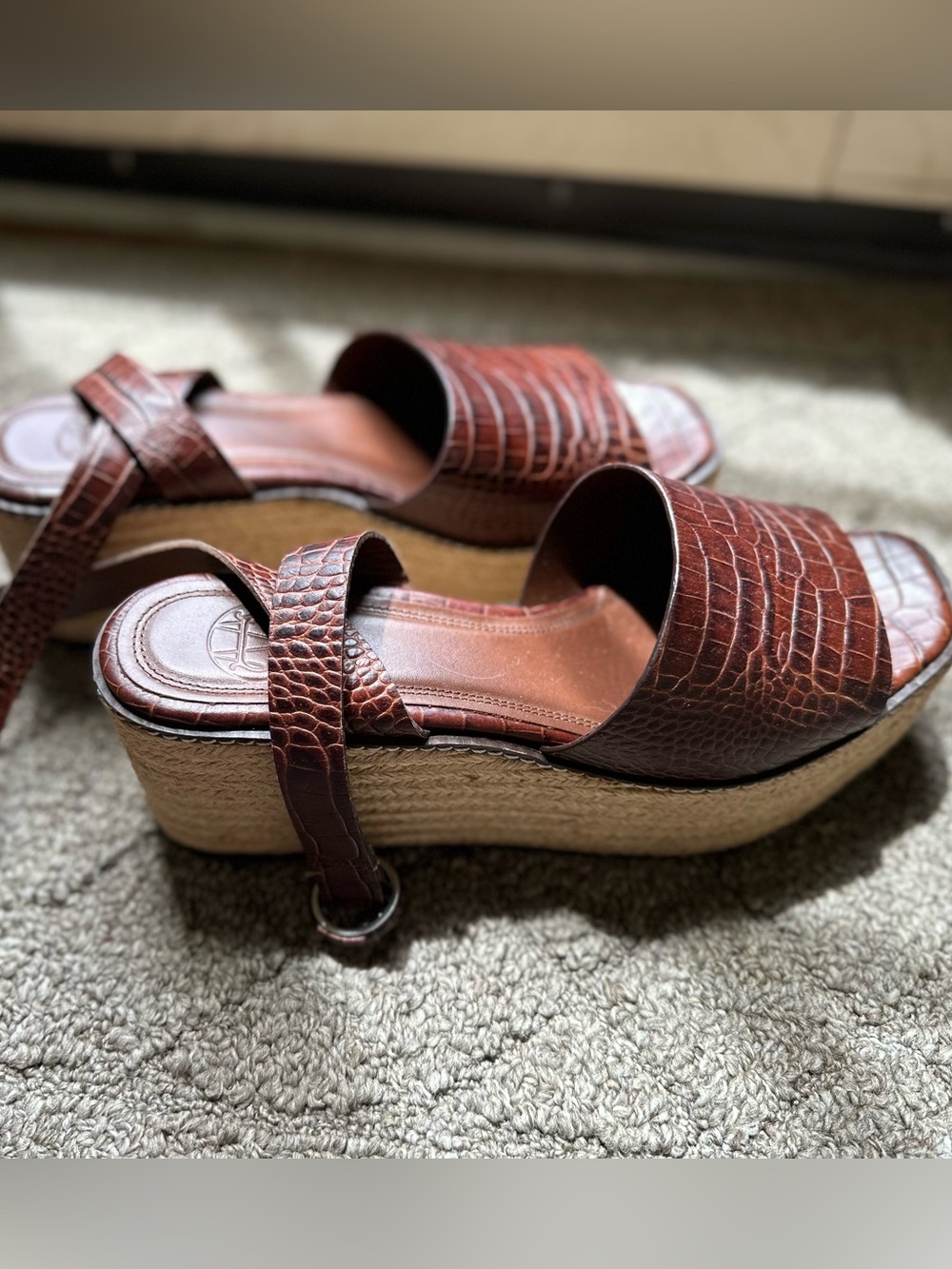 Massimo Dutti platform espadrilles with brown snakeskin